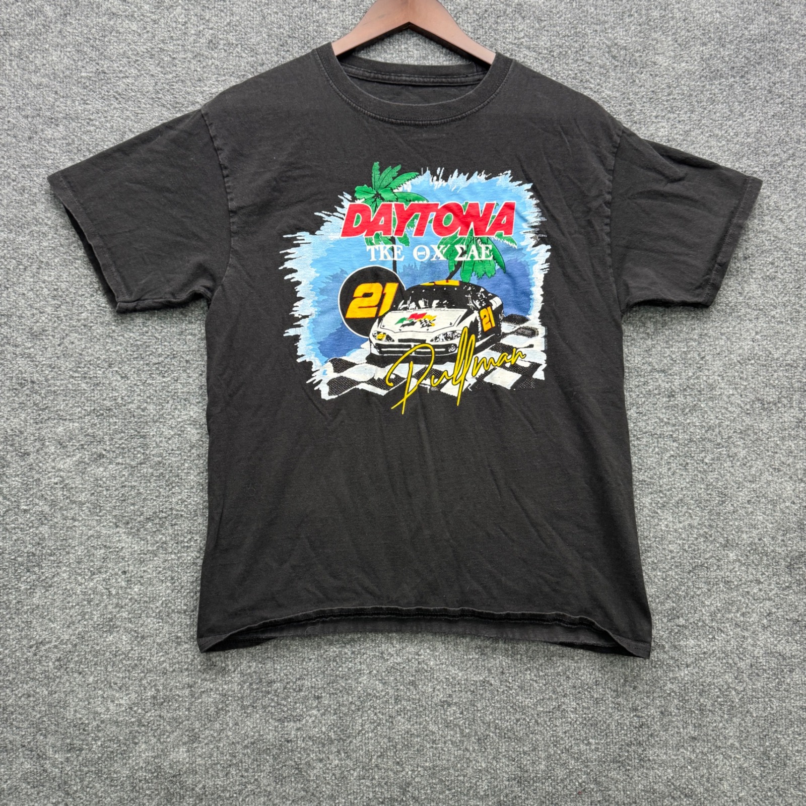 Champion Daytona Racing Graphic TShirt Mens M Black Short Sleeve Athletic Tee